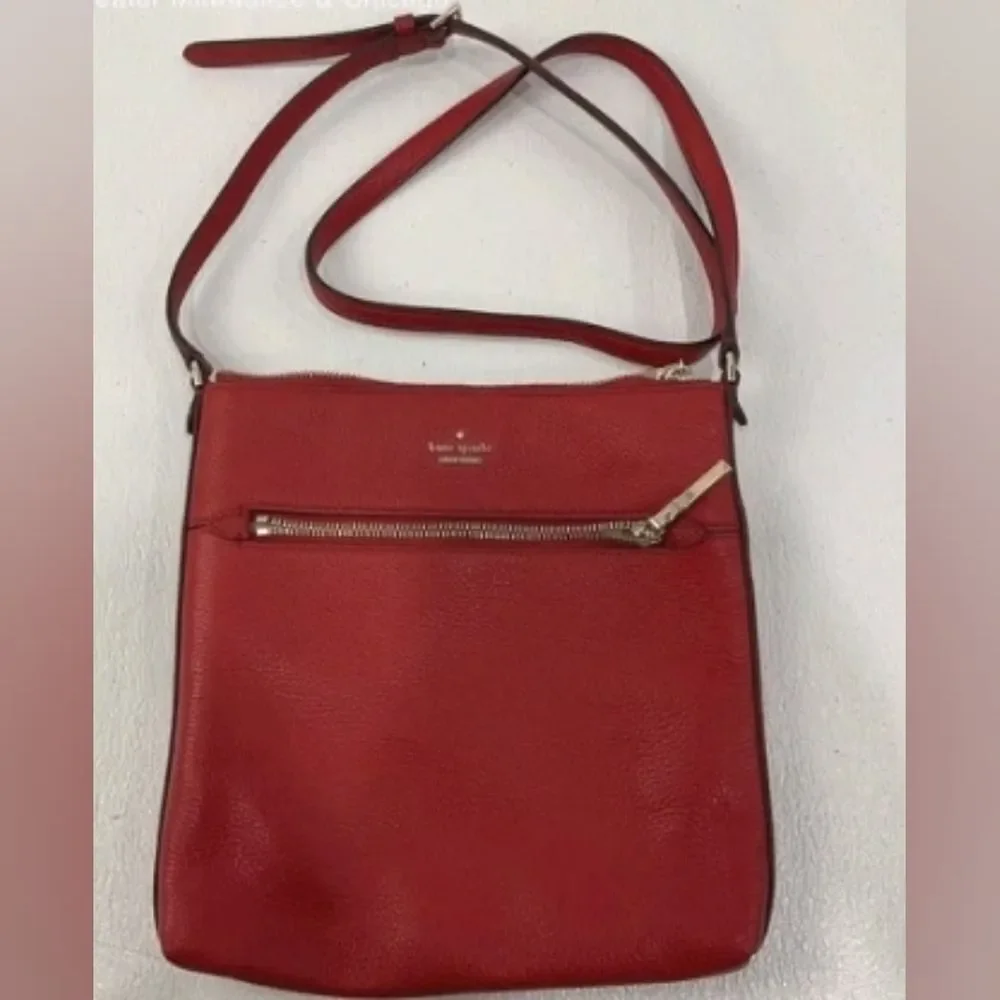 Kate Spade Sadie North South Designer Red Crossbody Purse Bag
